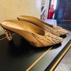 Hand beaded show shoes